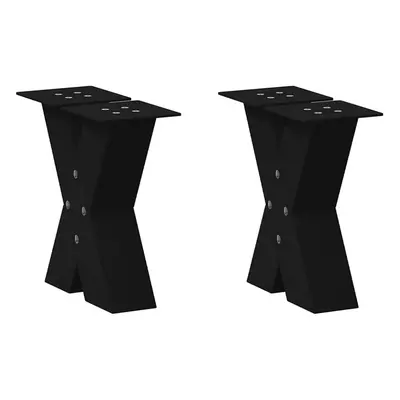 (black, x (30-31) cm (80 mm)/ pcs) vidaXL Dining Table Legs X-Shaped Desk Legs Kitchen Metal Fur