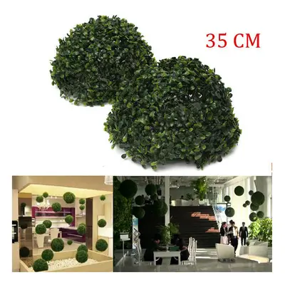 35cm Plastic Artificial Topiary Grass Ball Leaf Effect Ball Wedding Gardening Hanging Decoration