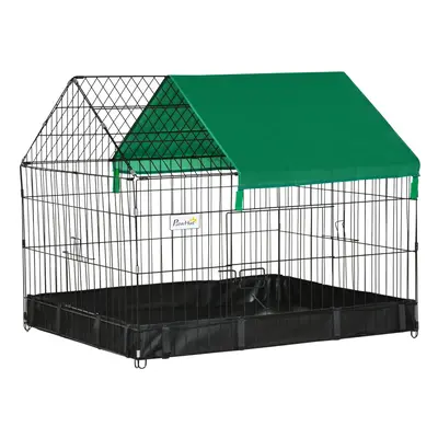 PawHut Rabbit Cage Guinea Pig Small Animal Playpen Water Proof Roof 90x75x75 cm