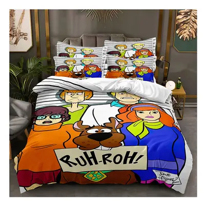 (Style 09, Single(135X200CM/2PCS)) Scooby Dog Kids Bedding Single Double Duvet Cover