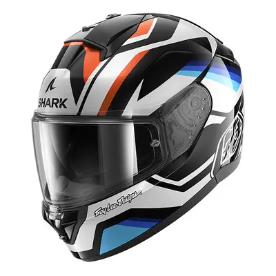 (L) Shark x Troy Lee Designs Ridill Full Face Helmet Apex Black / White / Blue