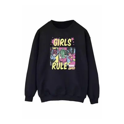 (L, Black) Marvel Comics Womens/Ladies Girls Rule Sweatshirt