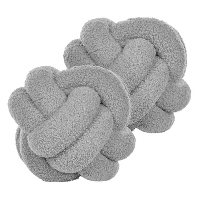 Set of Cushions Solid MALNI Boucle x cm Grey