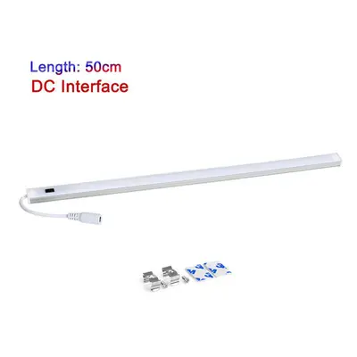 (50cm DC interface, Warm White) LED Cabinet Light Wireless Hand Sweep Closet Lamp Infrared Sensi