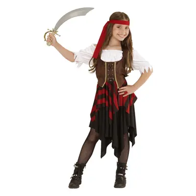 Girls' brown and black corset pirate costume