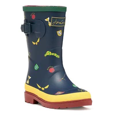 (9K, Navy Quidditch) Joules Kids Spellbinding Outdoor Wellington Boots Wellies - Navy Quidditch