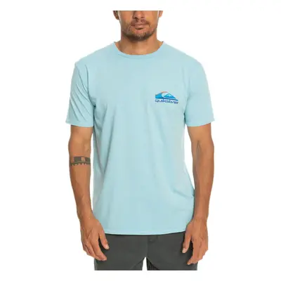 (S, Sky Blue) Quiksilver Mens Passtime Paradise Short Sleeve Crew Neck Cotton T-Shirt Top Tee