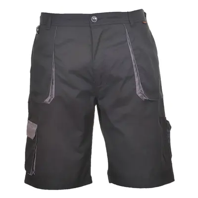 (S, Black) Portwest Mens Contrast Workwear Shorts