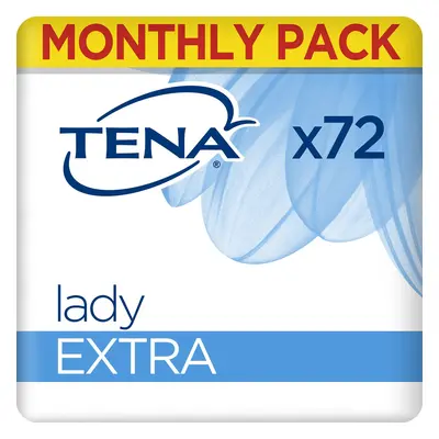 TENA Lady Extra Towels, for Moderate to Heavy Bladder Weakness, Monthly Pack of Incontinence Pad