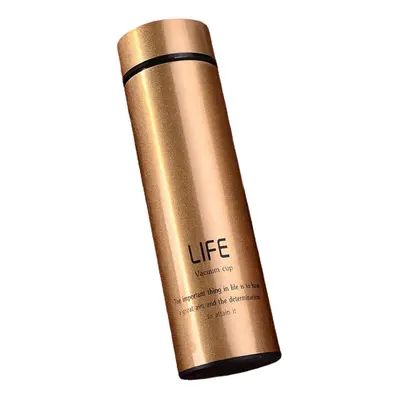 (Gold) 500ml Creative Stainless Steel Thermos Vacuum Cup Sports Outdoor Portable Straight Body C