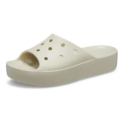 crocs Womens classic Slide Platform Sandals, Bone