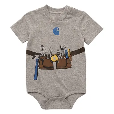 Carhartt Baby Boys Short Sleeve Bodysuit Shirt Tool Belt (Grey Heathe