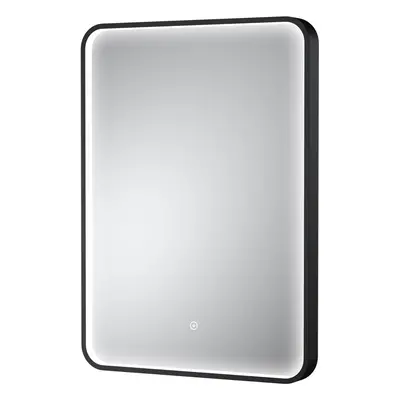 Contemporary Inset Framed LED Touch Sensor Mirror with De-mister Pad - x 500mm - Black - Balterl