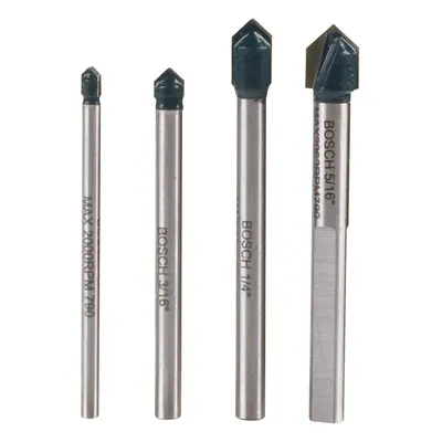 Bosch Gt2000 4-Piece Carbide Tipped Glass Ceramic And Tile Drill Bit Set Silver