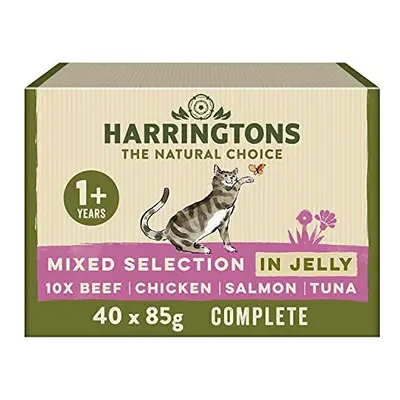 Harringtons Grain Free Mixed Selection in Jelly Wet Cat food - Beef, Chicken, Salmon & Tuna,85 g