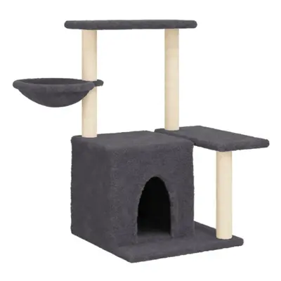 (dark grey) vidaXL Cat Tree with Sisal Scratching Posts Cat Tower Pet Cat Climbing Tree