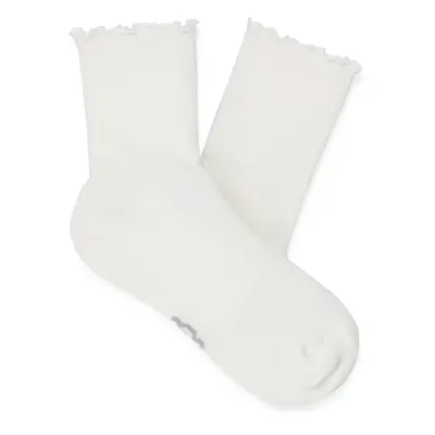 Ugg Karsyn Lettuce Edge Sock Sock, White, Size One Size