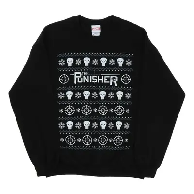 (XXL, Black) Marvel Mens Punisher Christmas Sweatshirt