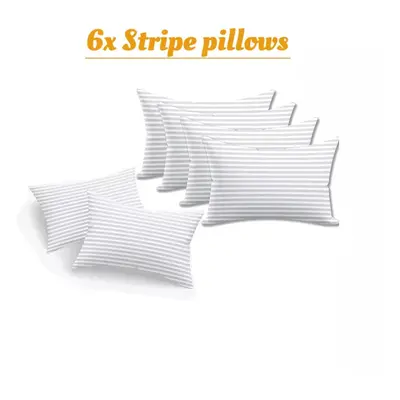 (3 Pair (Pack of 6)) Pillows Quilted Luxury Ultra Soft Stripe Pillow Pair Pack of 2,4,6