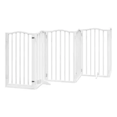 (white, x x cm/ pcs) vidaXL Dog Gate with Door Foldable Pet Gate Dog Fence Pet BarrierÃÂ Poplar