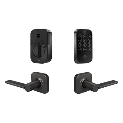 Yale Assure Lock Touchscreen with WiFi and Valdosta Lever in Black Suede