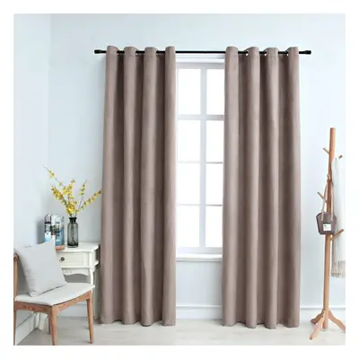 vidaXL 2x Blackout Curtains with Metal Rings Taupe 140x245cm Blind Drapery