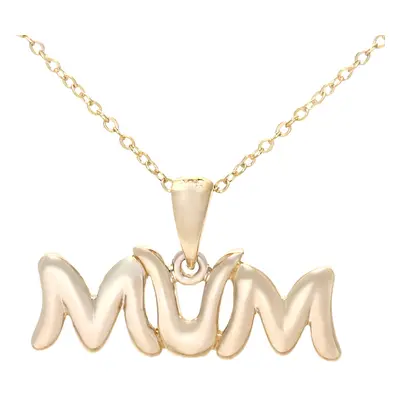 Jewelco London 9ct Yellow Gold Mum Pendant Necklace inch 46cm - PP0AXL3200Y