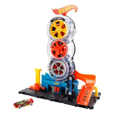 Hot Wheels City Super Twist Tire Shop Playset