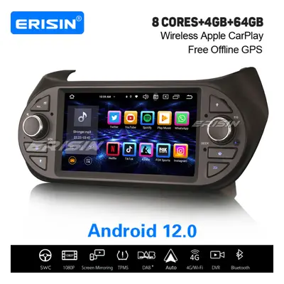 8-Core 64GB Android Car Stereo Fiat Fiorino Qubo Citroen Nemo Peugeot Bipper DAB+ Satnav CarPlay