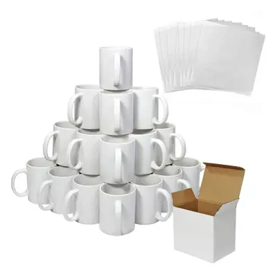 72 Sublimation Mugs White 11oz Coated Cup Blank Printing Transfer Box