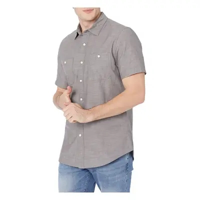 Amazon Essentials Mens Short-Sleeve chambray Shirt Dark grey XX-Larg