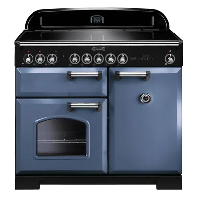 Rangemaster CDL100EISB/C Classic Deluxe Stone Blue with Chrome Trim 100cm Induction Range Cooker