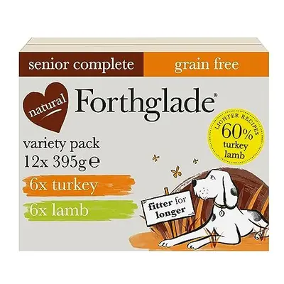 Forthglade Complete Natural Wet Dog Food - Grain Free Variety Pack (12 x 395g) Trays - Turkey & 