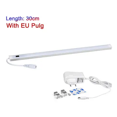 (30cm DC interface+EU Plug, Warm White) LED Cabinet Light Wireless Hand Sweep Closet Lamp Infrar