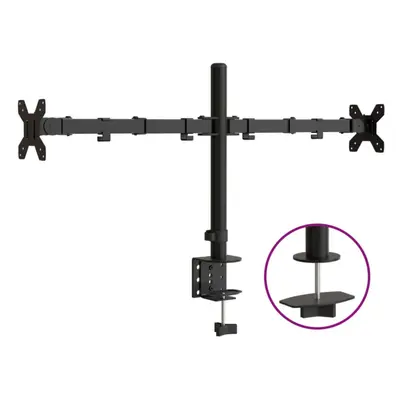 (dual) vidaXL Triple Monitor Stand Monitor Arm Mount Monitor Mount Black Steel VESA