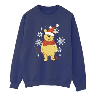 (M, Navy Blue) Disney Womens/Ladies Winnie The Pooh Winter Wishes Sweatshirt