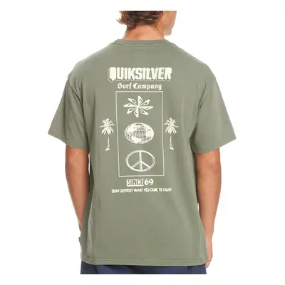 (L, Laurel Wreath) Quiksilver Mens Quik Ways Short Sleeve Crew Neck Cotton T-Shirt Top Tee