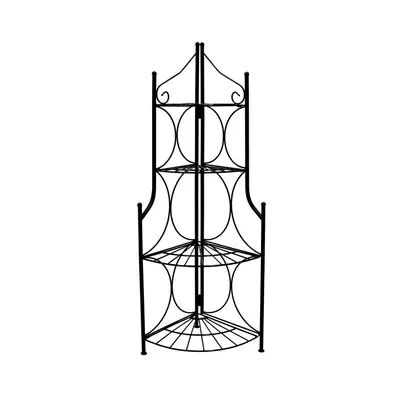 Oypla Tier Foldable Metal Garden Flower Staging Plant Stand Display Shelf