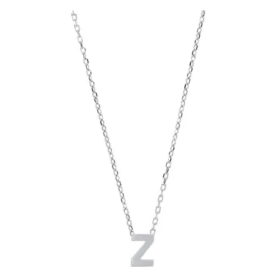 Jewelco London Ladies Sterling Silver Letter Z Initial Pendant Necklace inch - GIN4Z