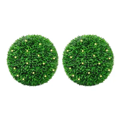 vidaXL Artificial Boxwood Balls with LED Lights pcs Green cm