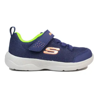 (4 (Children's)) Skech Stepz 407300N NVLM Navy/Lime Childrens Rip Tape/Bungee Lace Trainers