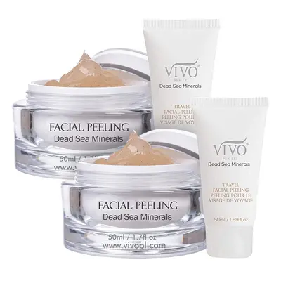 Vivo Per Lei Facial Peeling Gel - Face Peel Containing Dead Sea Minerals and Nut Shell Powder - 