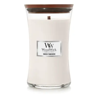 WoodWick Large Hourglass Candle Sheer Tuberose - Premium Soy Blend Wax Pluswick Innovation Wood 