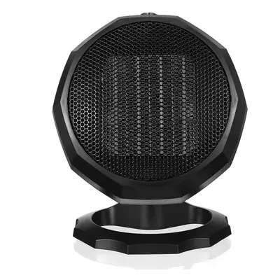 (Black, EU Plug) Compact PTC Ceramic Electric Heater - Gear, Low Noise for Home, Office, Bathroo