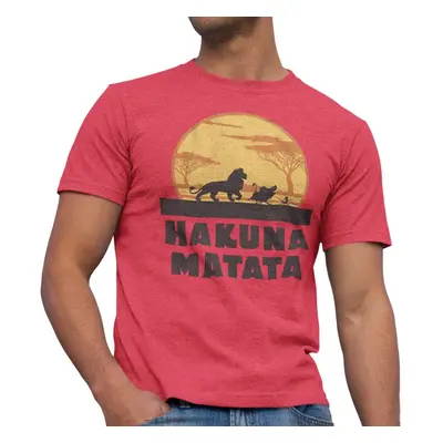 Disney Lion King Hakuna Matata T-Shirt for Adults (SM Red Heather)