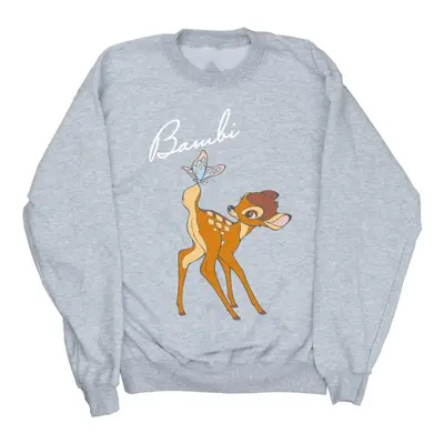 (L, Sports Grey) Disney Womens/Ladies Bambi Butterfly Tail Sweatshirt