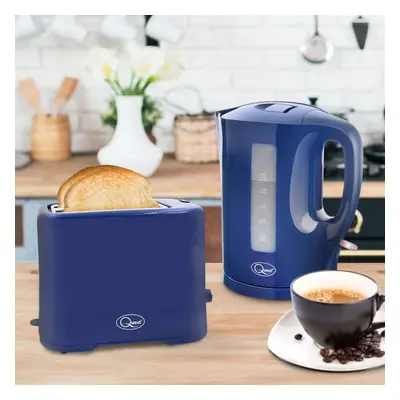 (Navy Blue) Quest Modern Kettle & Toaster Sets / 1.7L Kettle & Slice Toaster