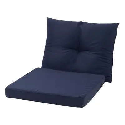 (Dark Blue) 2Pcs Outdoor Sofa Cushion Backrest Set