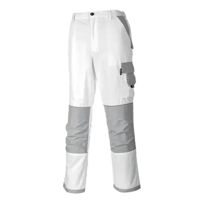 (XXL R, White) Portwest Mens Painters Pro Work Trousers