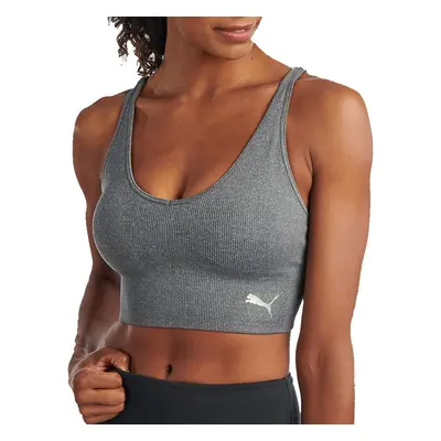 PUMA Women's Seamless Sports Bra Heather Grey Small